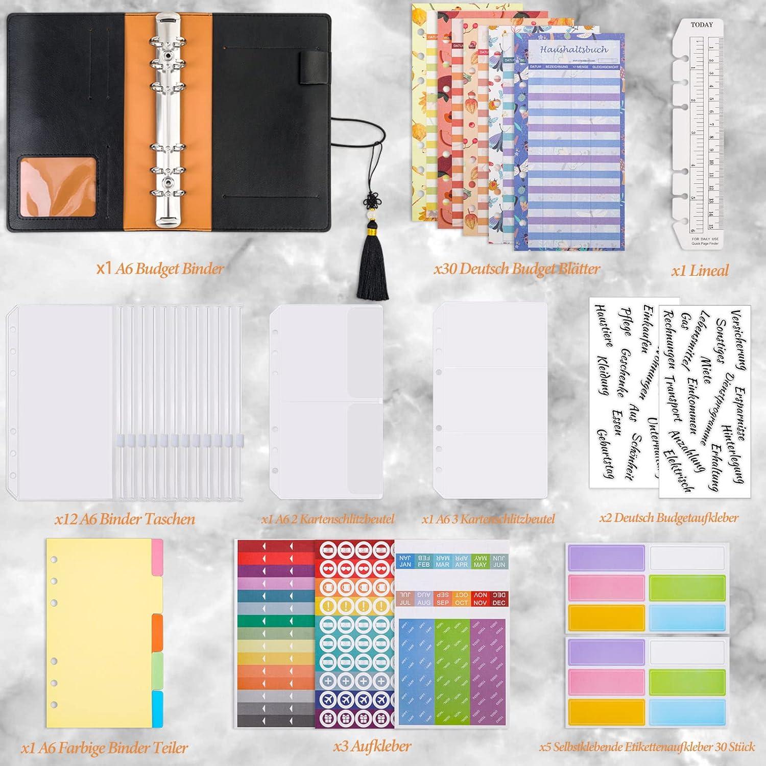 A6 Budget Planner Deutsch mit PU Leder