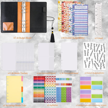 A6 Budget Planner Deutsch mit PU Leder