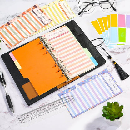 A6 Budget Planner Deutsch PU Leder Binder Budgetaufkleber Taschen Etikettenaufkleber