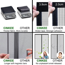 Cinkee Fliegengitter Balkontür Magnet 80x210cm Schwarz