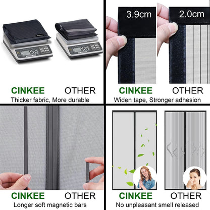 Cinkee Fliegengitter Balkontür Magnet 80x210cm Schwarz
