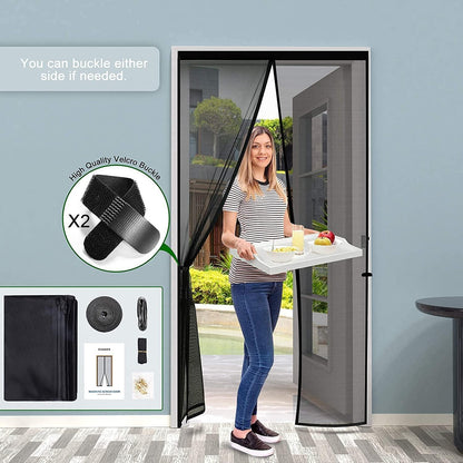 Cinkee Fliegengitter Tür 80x210cm Magnet Insektenschutz Schwarz