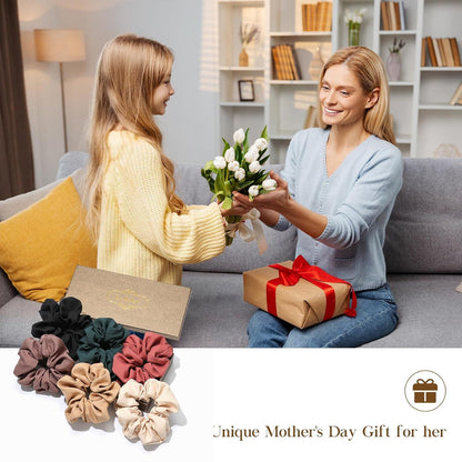 Weiche Elastische Haargummis Set 6 Stück Mädchen Damen 6 Farben