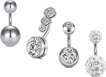 Bauchnabelpiercing Set Chirurgenstahl Marmor Opal Silber Rosegold