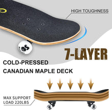 Sefulim Skateboard 78,9 x 20,3 cm 7-lagig kanadischer Ahorn