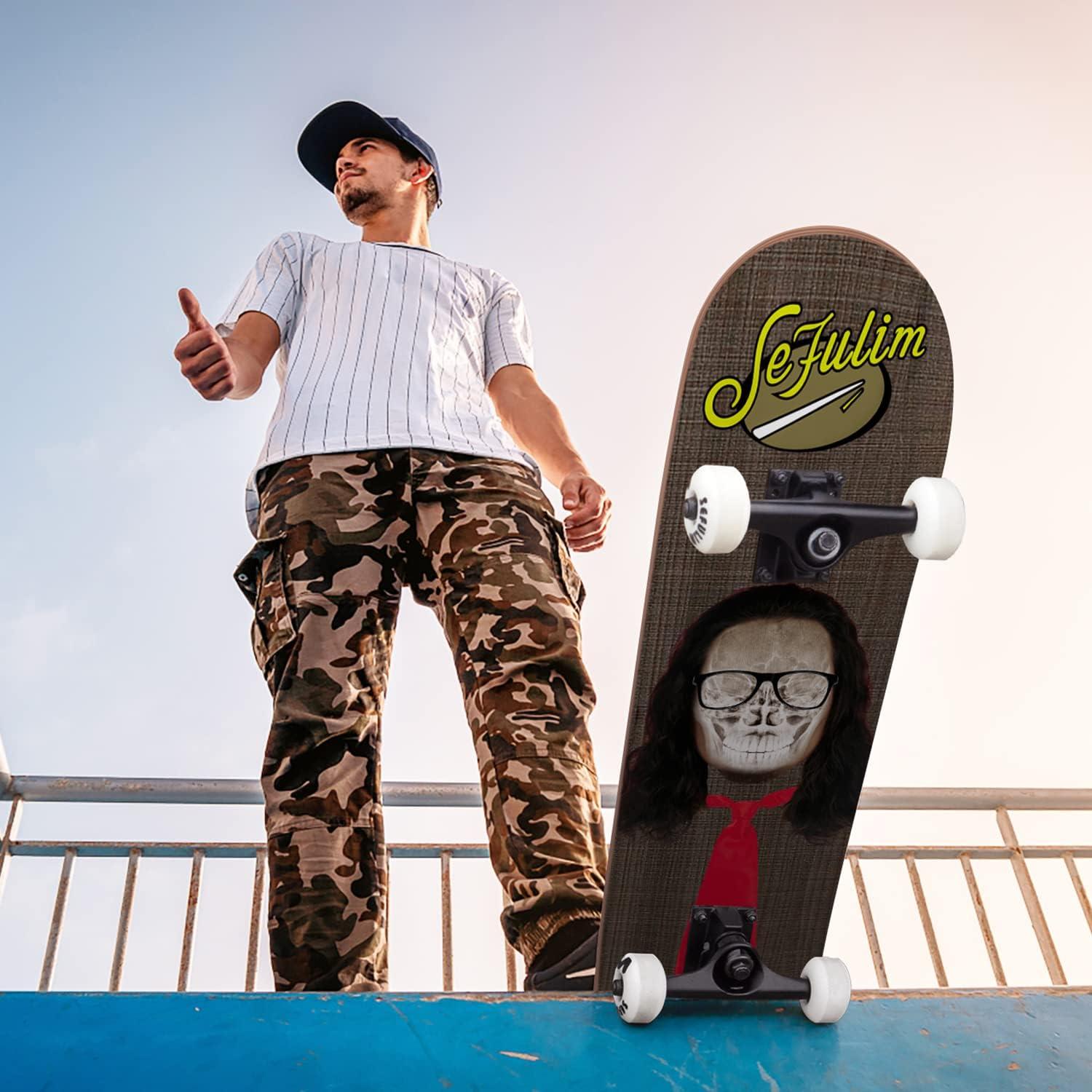 Komplettes Skateboard 78,9 x 20,3 cm 7-lagig kanadischer Ahorn