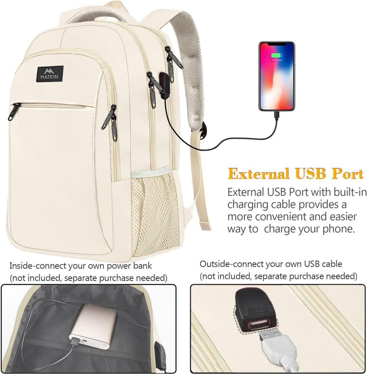 Laptop Rucksack 15,6 Zoll USB Ladeanschluss Damen Herren