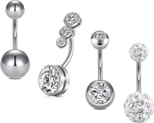 Bauchnabelpiercing Set Chirurgenstahl Marmor Opal Silber Rosegold 14G