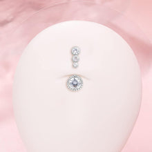 Bauchnabelpiercing Set Chirurgenstahl Marmor Opal Silber 14G
