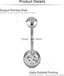 Bauchnabelpiercing Set Chirurgenstahl Marmor Opal 14G 4er