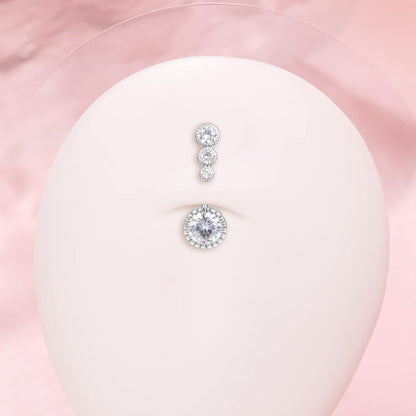 4er Set Bauchnabelpiercing Chirurgenstahl Marmor Opal 14G 12mm