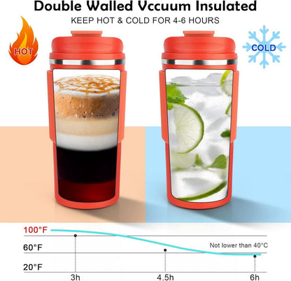 Isolierbecher 450ml für Kaffee Tee Heißgetränke Trinkbecher Edelstahl