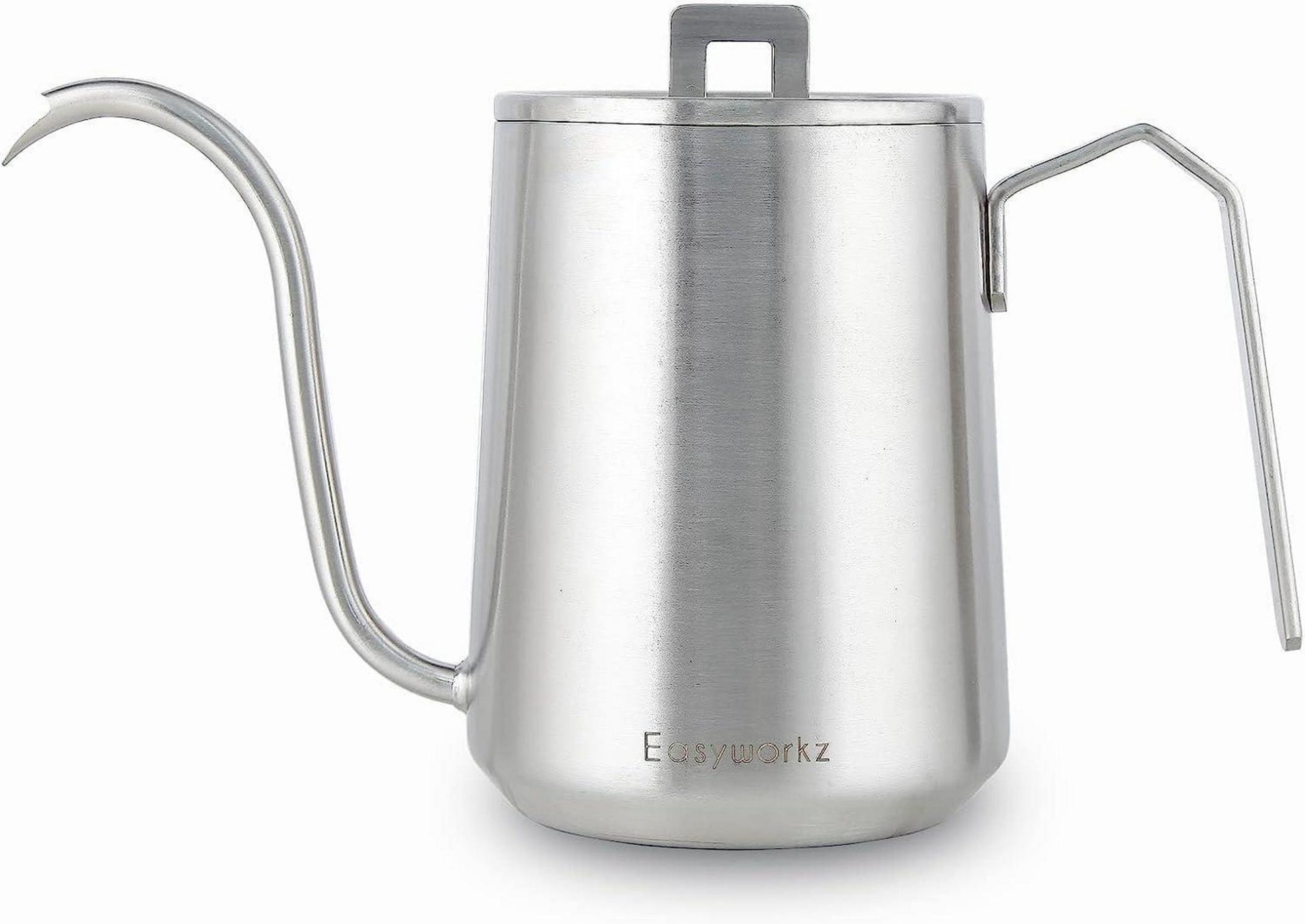 Kaffeekanne Edelstahl 600 ml Schwanenhals Handtropfen Silber