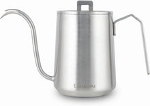 Kaffeekanne Edelstahl 600 ml Schwanenhals Handtropfen Silber