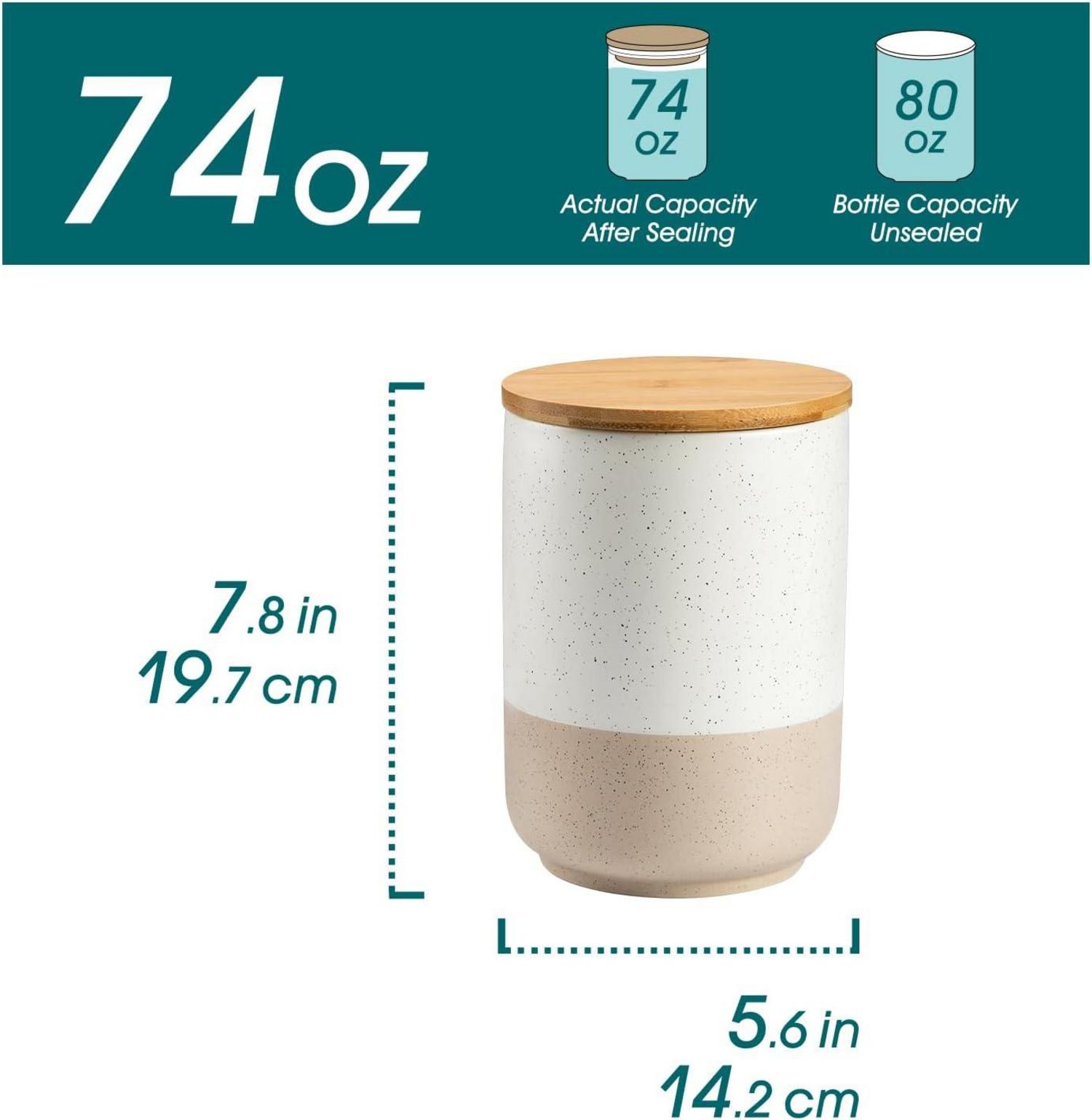 Vorratsdosen Keramik Luftdichter Deckel 2200ml Set 3-teilig