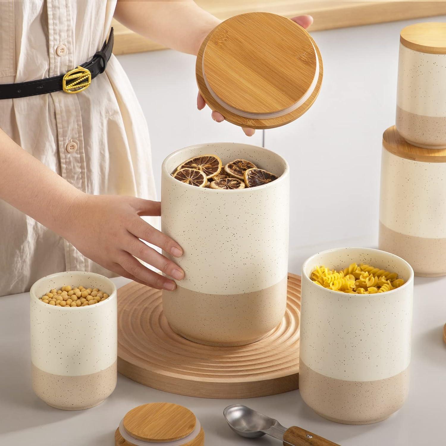 Vancasso Keramik Vorratsdosen Luftdichter Deckel 2200ml Kaffee Tee Müsli