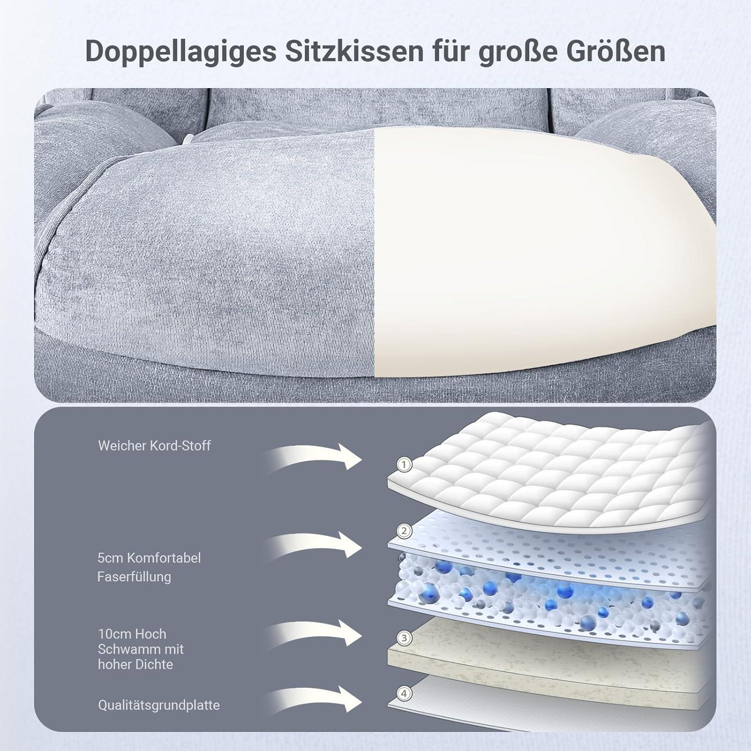 Bürostuhl Chefsessel 200KG Ergonomischer Schreibtischstuhl XXL Sitzfläche Dicker