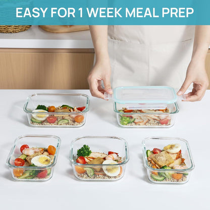 15er-Pack Meal Prep Glasboxen Set - Frischhaltedosen mit