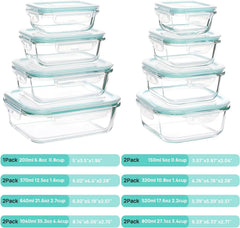 15er-Pack Meal Prep Glasboxen Set - Frischhaltedosen mit