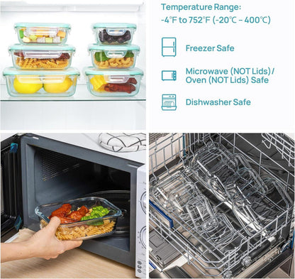 15er Meal Prep Boxen Glas