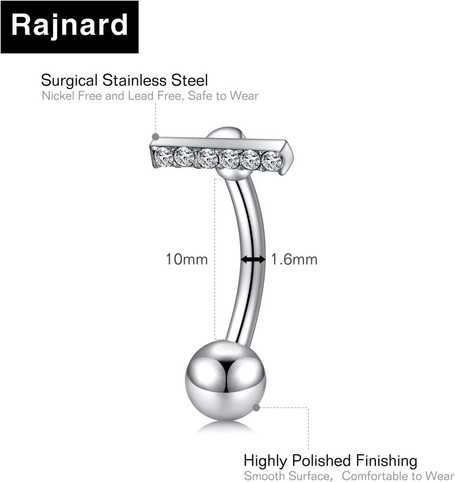 Schlange Bauchnabelpiercing 3 Stück 14G 1,6mm Silber