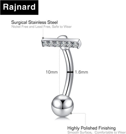 Schlange Bauchnabelpiercing 3 Stück 14G 1,6mm Silber