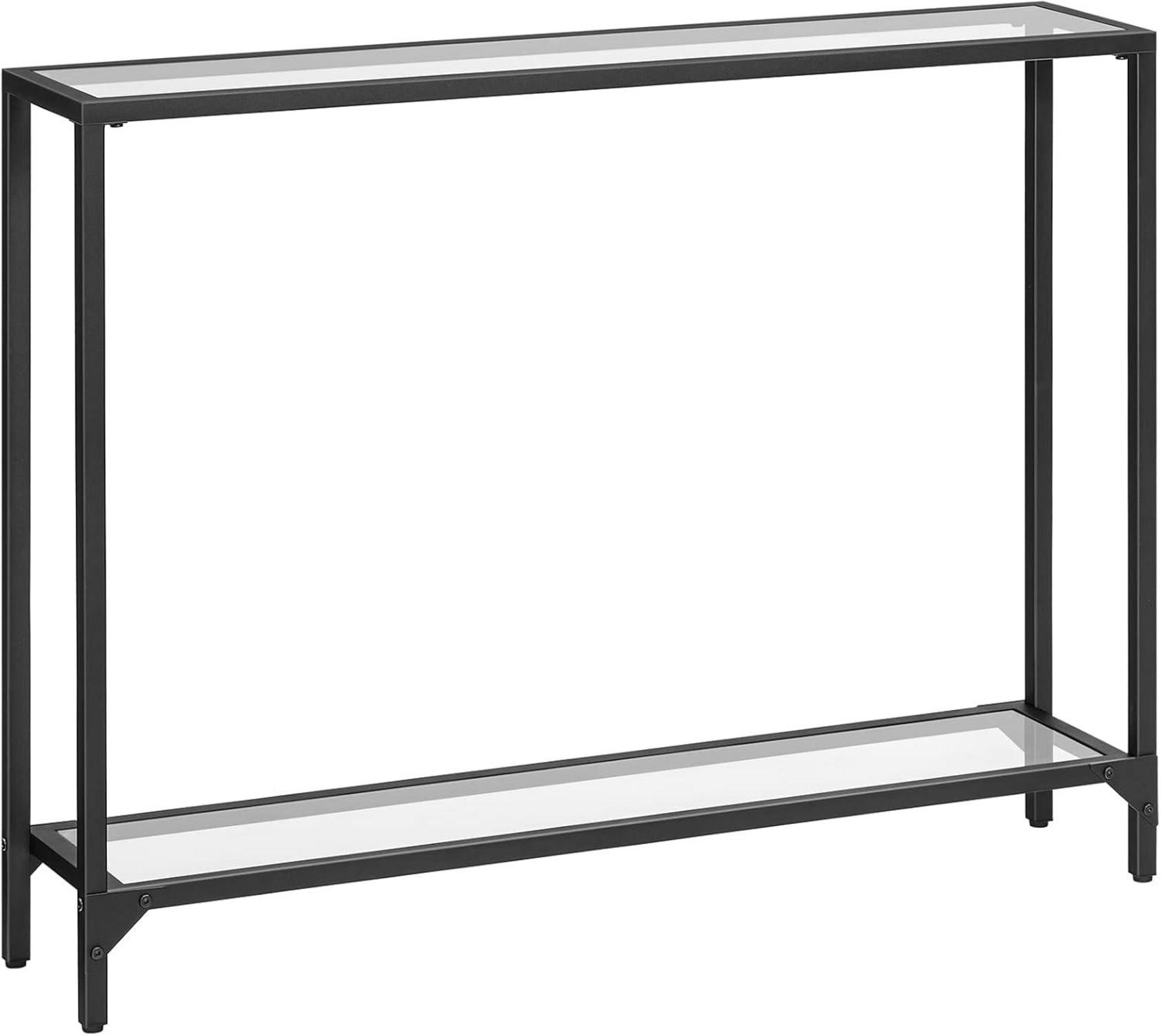 Konsolentisch Hartglas 100 cm Beistelltisch Schwarz