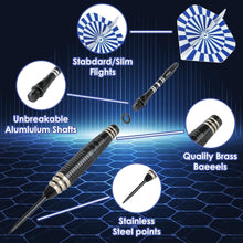 CareGames Messing Steeldarts Set 24g mit Zubehör und Etui