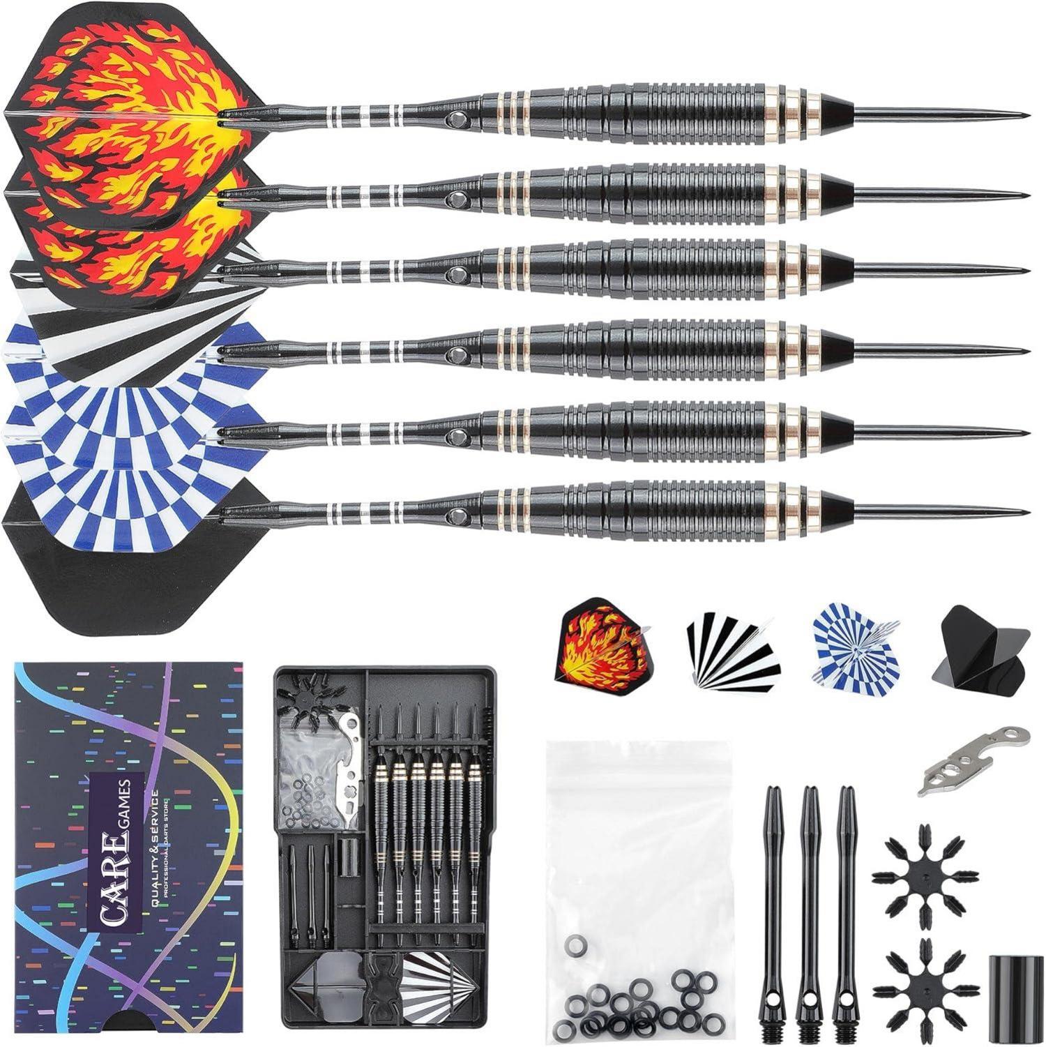 Dartpfeile Set 24g Steeldarts Profi Alu Schäfte 12 Flights Zubehör