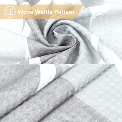 Geometrischer Stoff Duschvorhang mit Metallringen - Wasserdicht