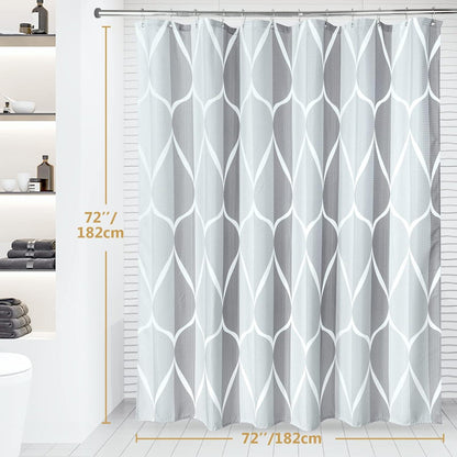 Geometrischer Duschvorhang Stoff Anti-Schimmel Wasserdicht Grau 182x182cm