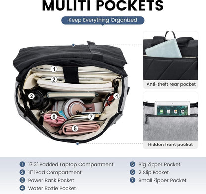 Schulrucksack Mädchen Damen Wasserdicht mit Diebstahlsicherung