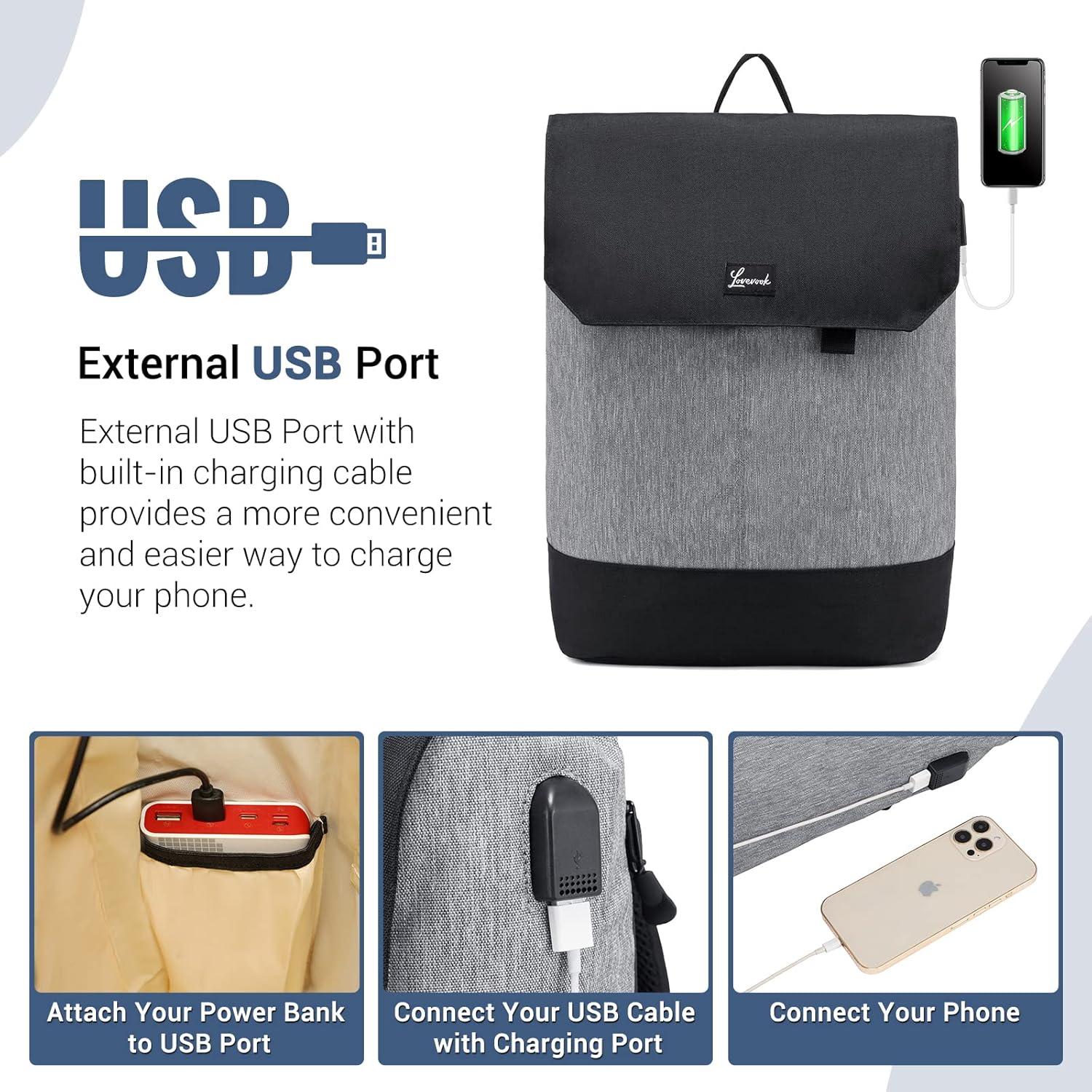 Schulrucksack Mädchen Damen Wasserdicht mit Laptopfach Anti Diebstahl 17 Zoll