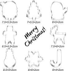 Ausstechformen Weihnachten Set 8 Stück Edelstahl