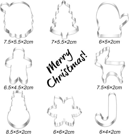 Ausstechformen Weihnachten Set 8 Stück Edelstahl