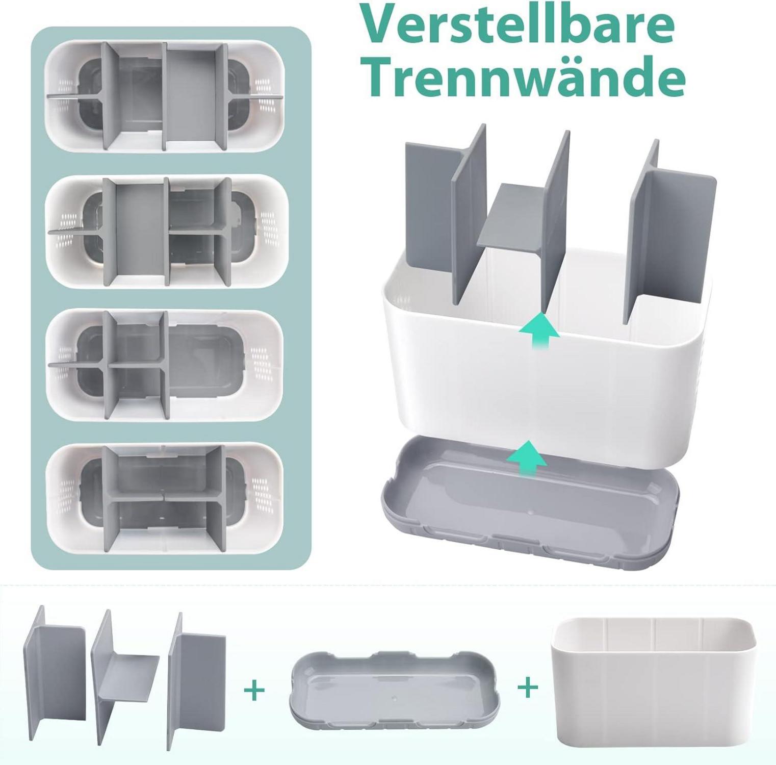 Zahnbürstenhalter Organizer Grau für Elektrische Zahnbürste mit verstellbaren