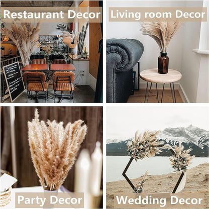 110PCS Pampas Grass Trockenblumenstrauß Boho Deko für Wohnzimmer Hochzeit
