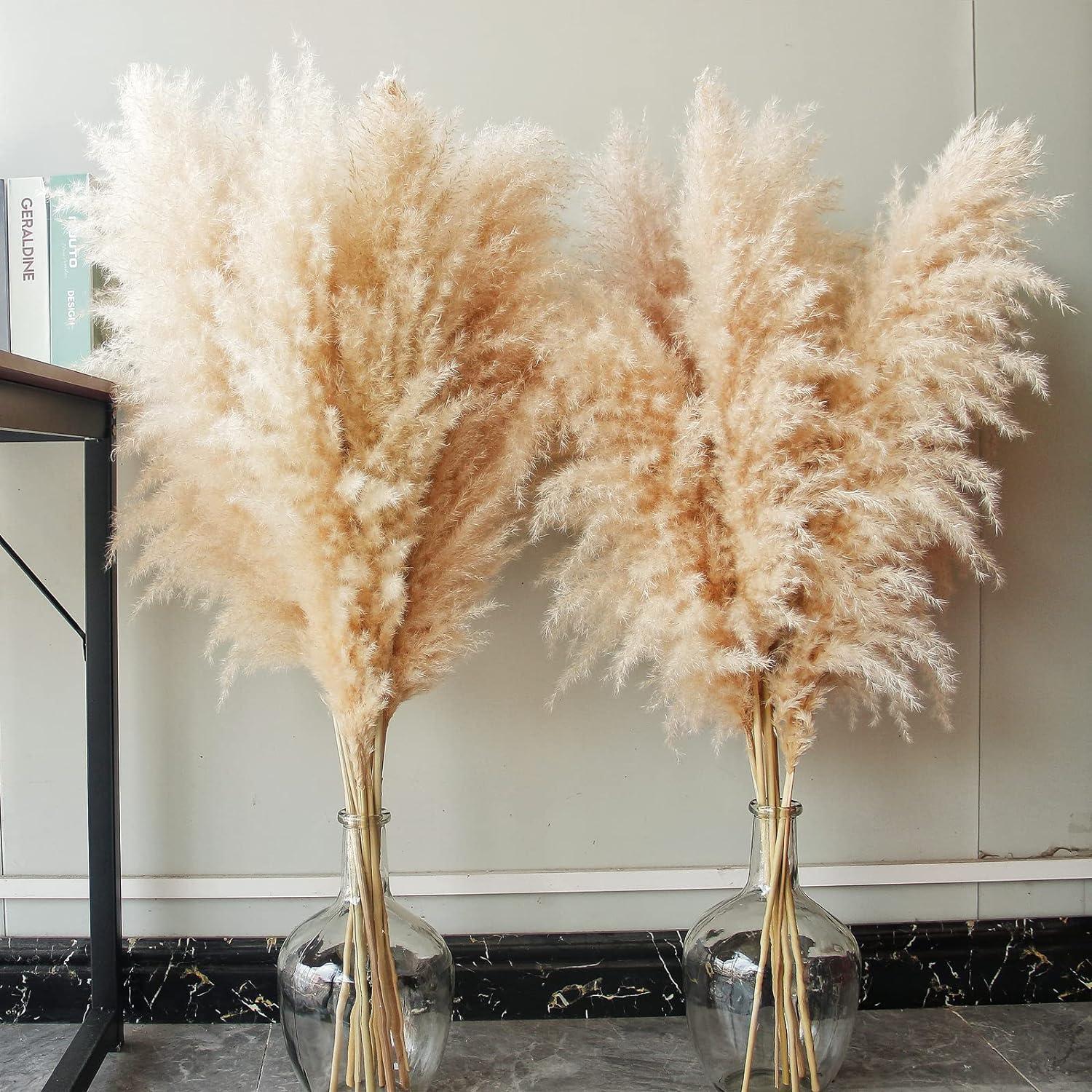 10er Set Pampas Grass XXL Trockenblumen Deko 100cm