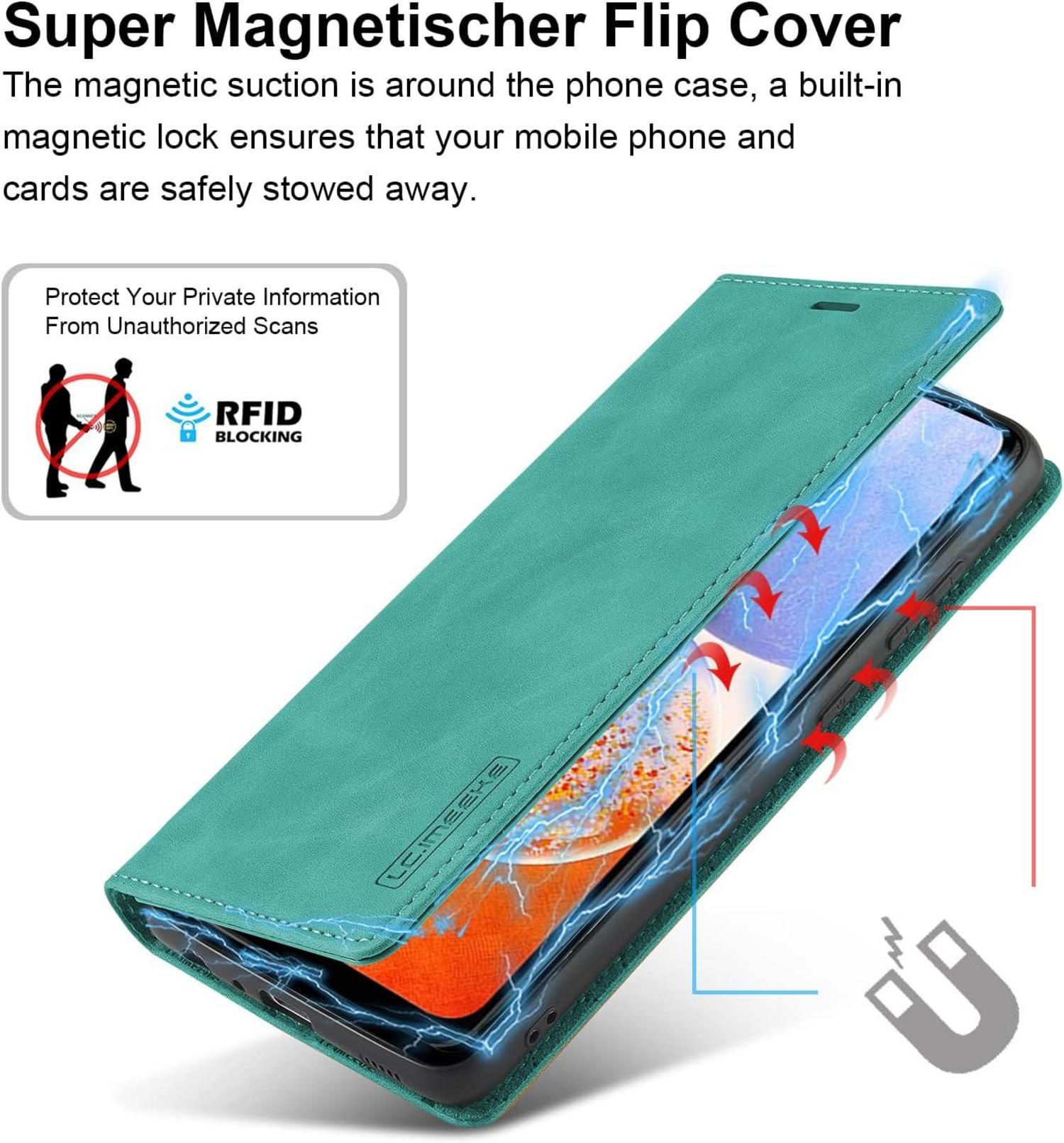 Handyhülle Samsung Galaxy A14 Leder Case Schutzhülle 5G Hülle Wallet