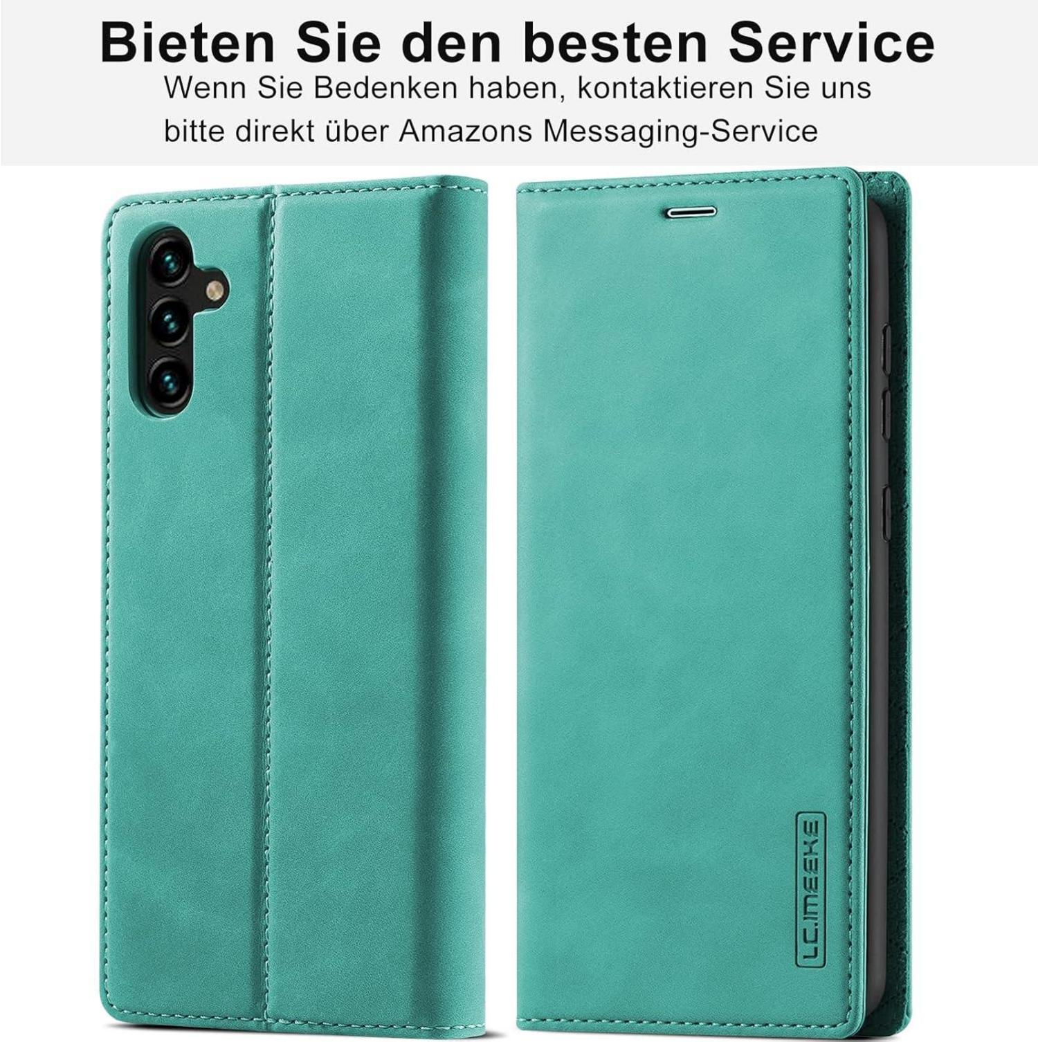 Ailicici Samsung Galaxy A14 Hülle Leder Wallet Case green
