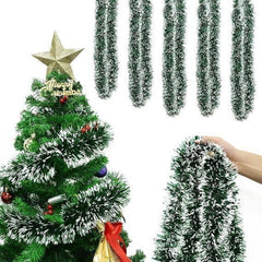 10m Weihnachtsdeko Tannengirlande Grün Weiß festliche Deko
