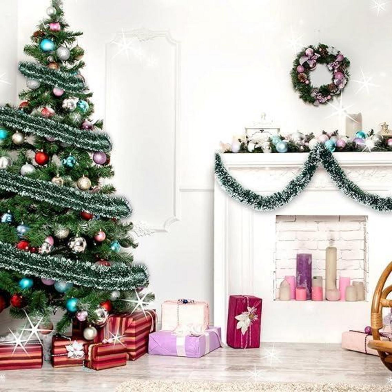10M Weihnachtsdeko Tannengirlande Outdoor Festliche Deko Grün
