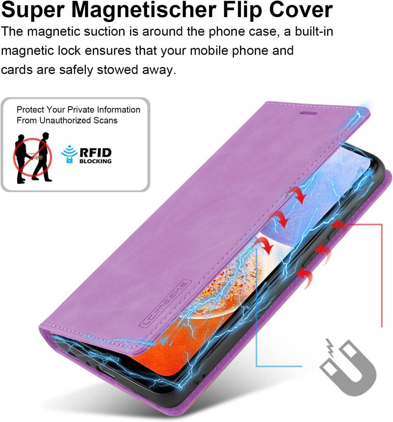 Handyhülle Samsung Galaxy A14 Leder Schutzhülle Wallet Stoßfest Flip