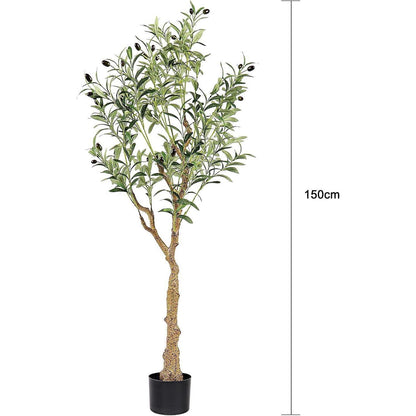 Kunstbaum Olivenbaum 150cm mit Topf, naturgetreu und pflegeleicht