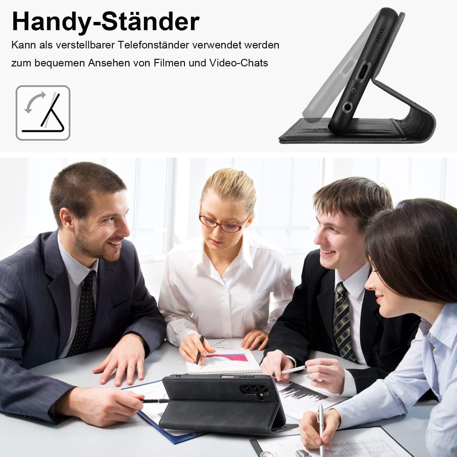 Handyhülle Samsung Galaxy A14 Leder Wallet Stoßfest Flip Case