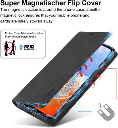 Handyhülle Samsung Galaxy A14 Leder Schutzfolie Wallet Stoßfest Flip