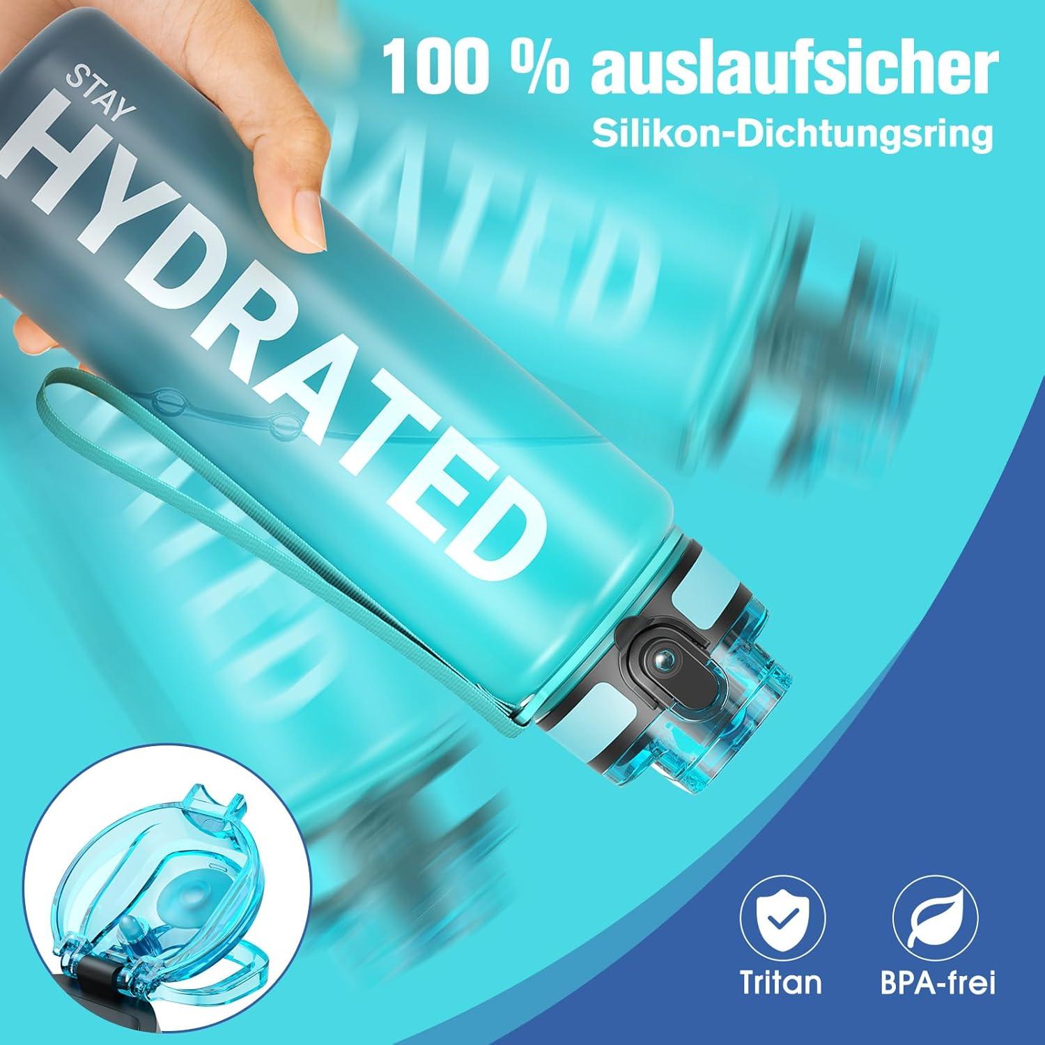 Sahara Sailor Trinkflasche BPA-frei Tritan 750ml Blau Wellen
