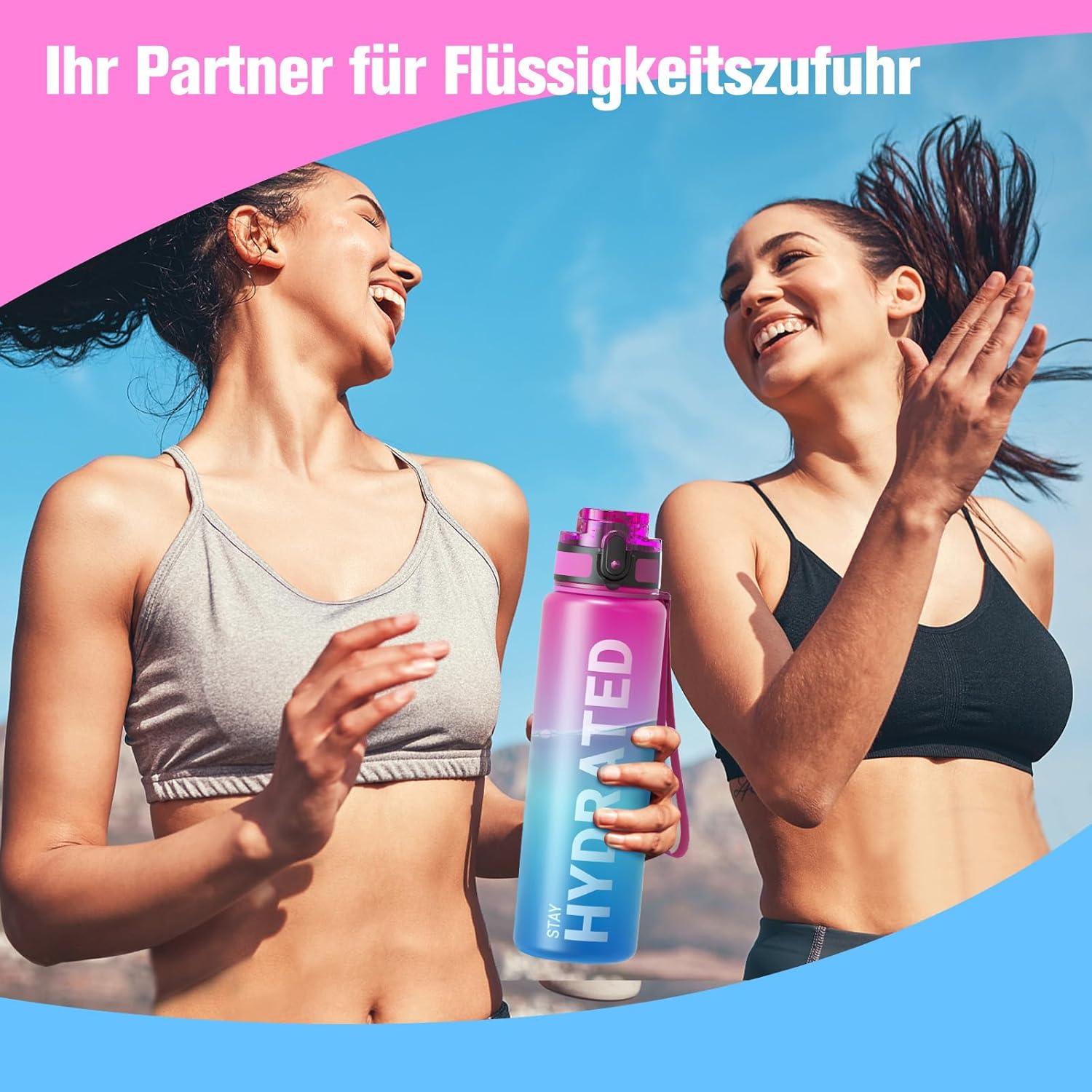 Sahara Sailor Trinkflasche Sport 750ml BPA-frei Tritan Auslaufsicher Yogafalsche