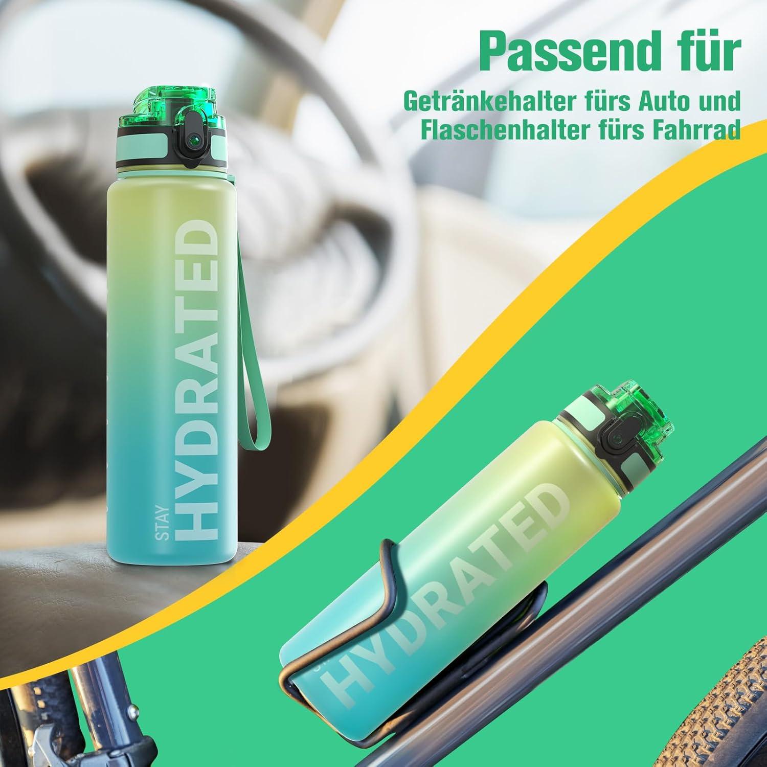 Sport Trinkflasche BPA-frei Tritan 750ml Auslaufsicher Grüne Minze