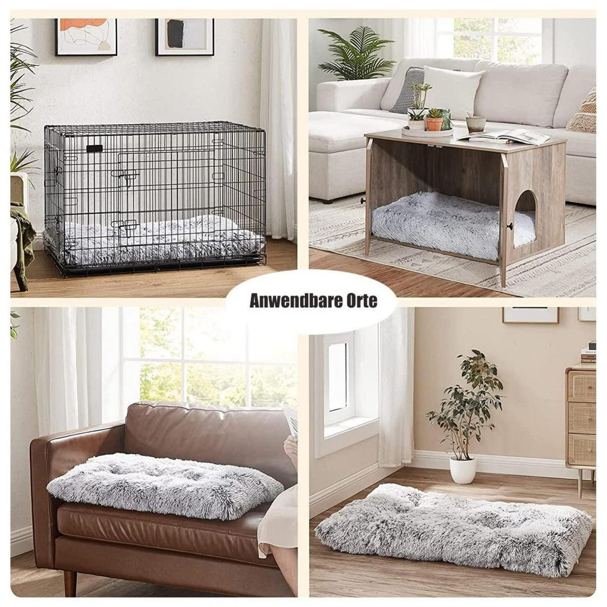 Flauschiges Hundebett – Weiches Kissen für Hunde & Katzen (109x72cm)